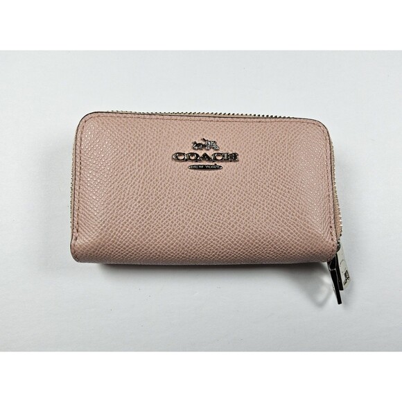 Coach Leather Double Zip Around Small Wallet Pouch - Picture 1 of 9